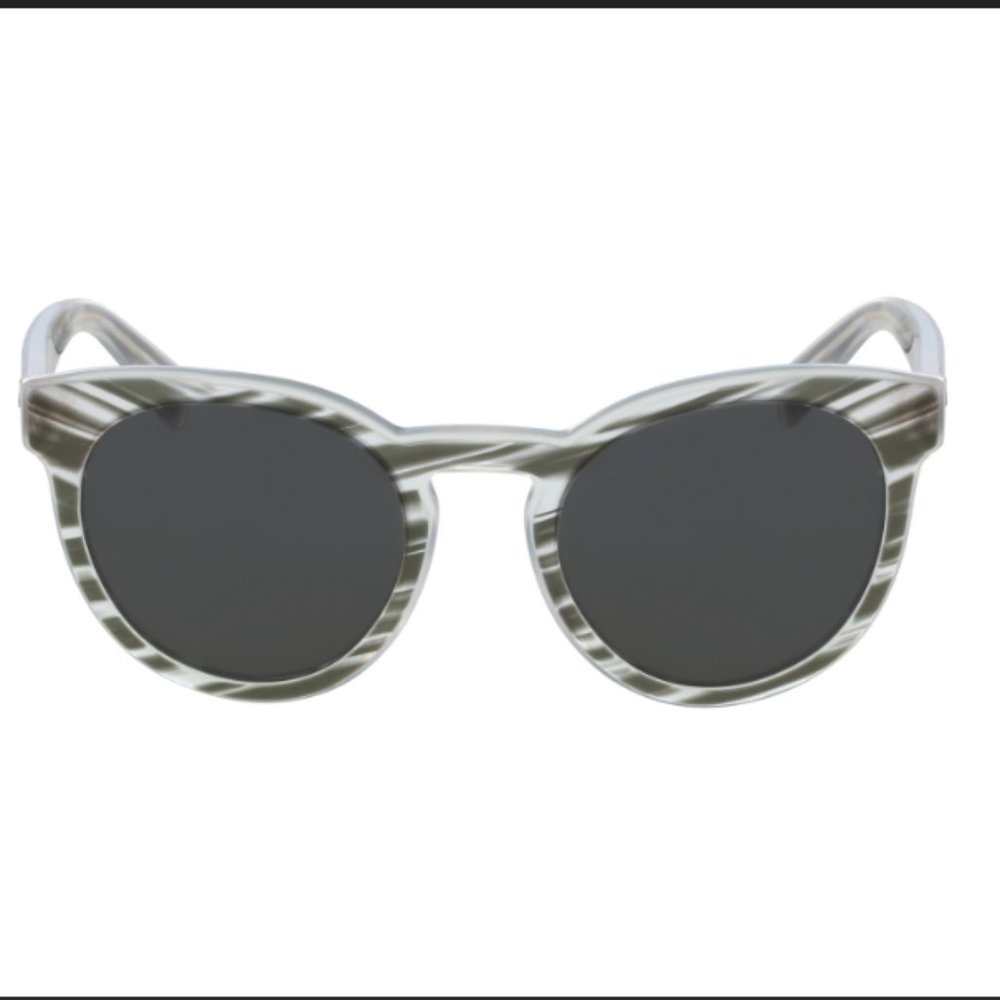 DOLCE & GABBANA "DG4285" Black / White Striped Round Sunglasses